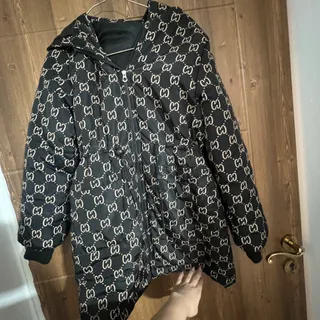 کاپشن گوچی مشکی قهوه ای