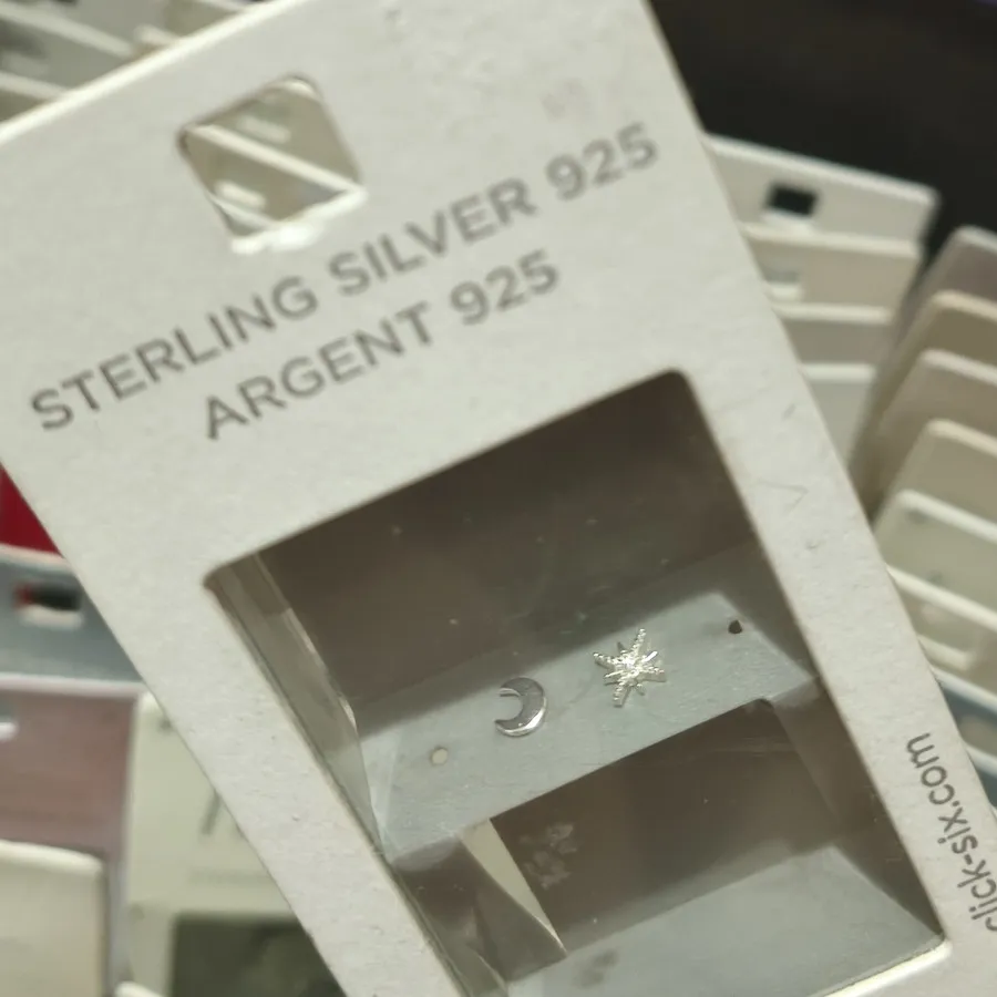 گوشواره نقره ماه و ستاره