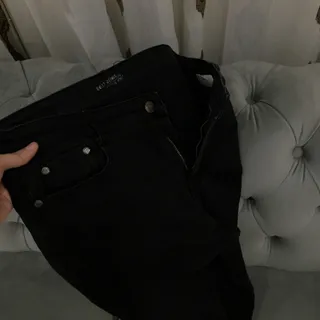 شلوارجین مشکی نیم بگ راست