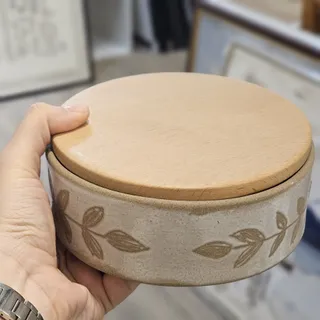 ظرف سرامیکی درب چوبی