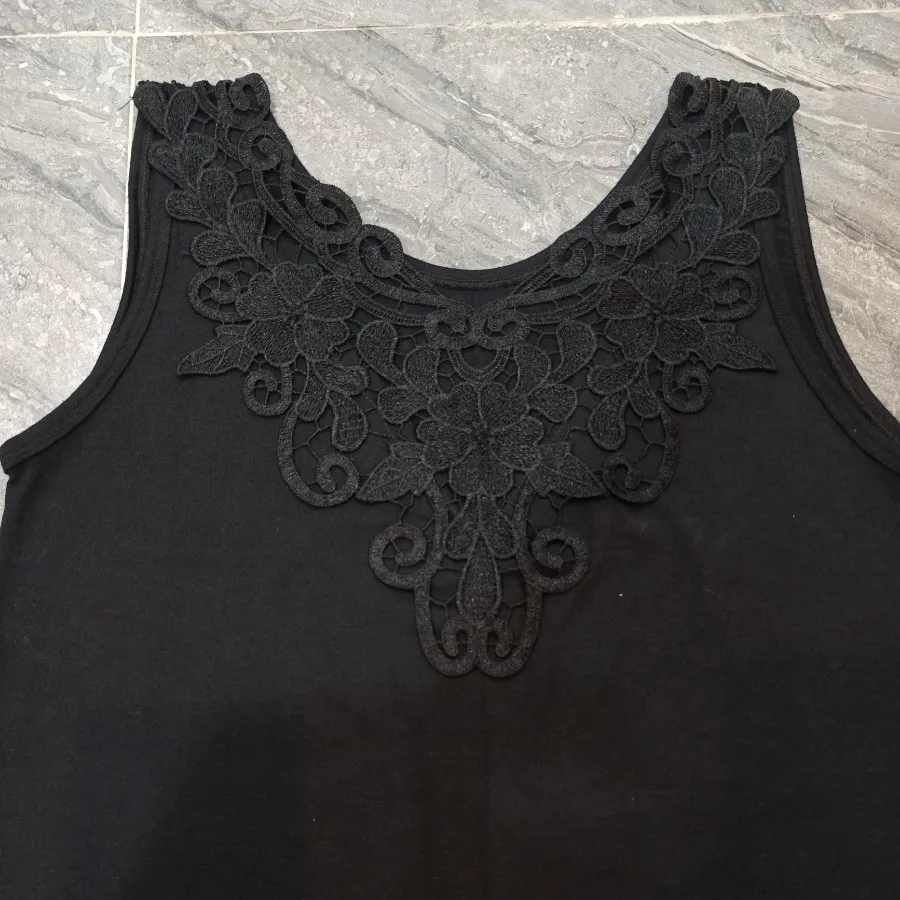 تاپ نخ پنبه یقه دانتل