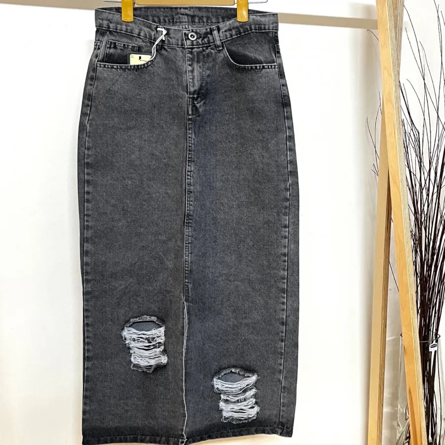 دامن جین جلوچاک زاپ دار