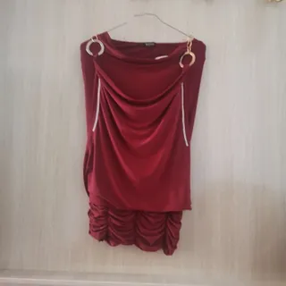 لباس مجلسی ریون عنابی