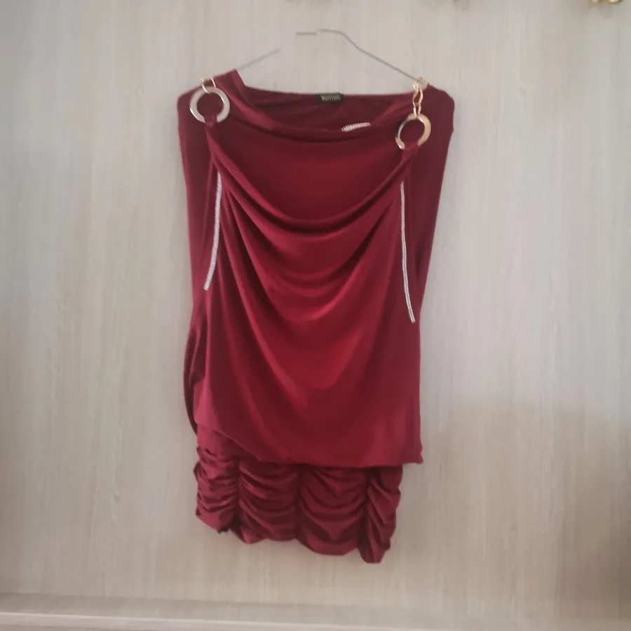 لباس مجلسی ریون عنابی