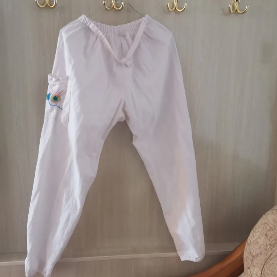 شلوار سفید نخی