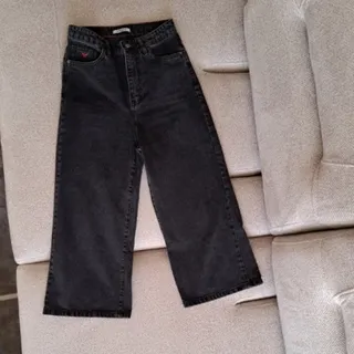 شلوار بگ کوتاه ذغالی