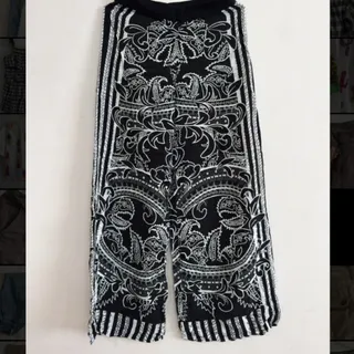 شلوار نخی ساحلی طرح دار