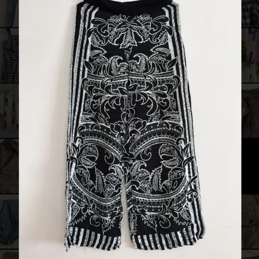 شلوار نخی ساحلی طرح دار