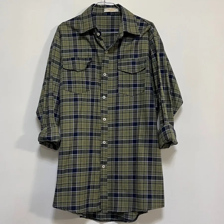 پیراهن چهارخونه سبز