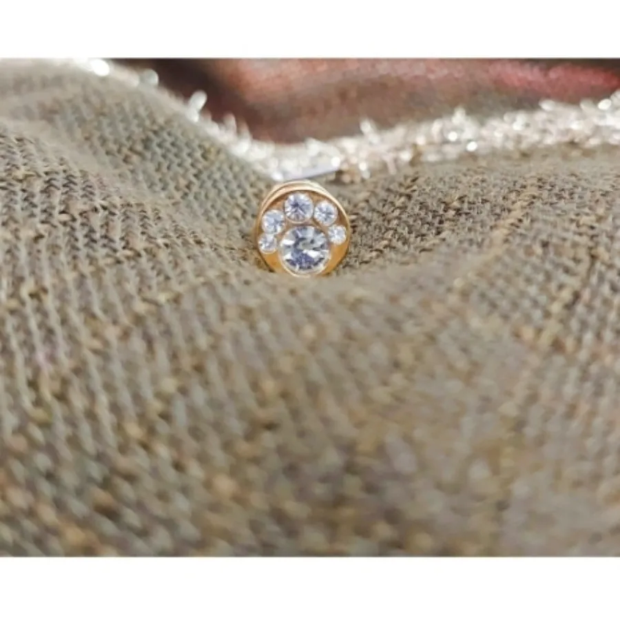 پیرسینگ طلایی نگین دار