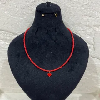 گردنبند قلب با منجوق