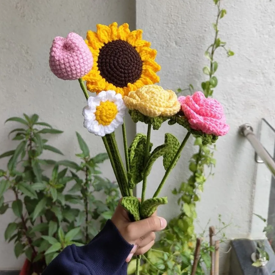 گل های بافتنی جاودان