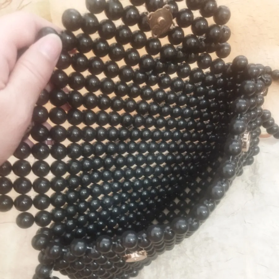 کیف مروارید بافی مشکی