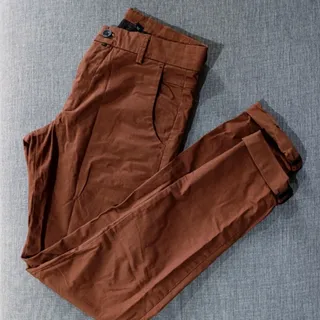 شلوار کتان آجری