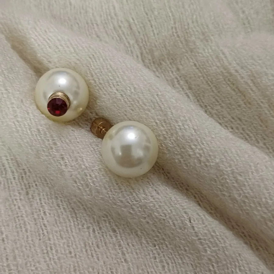 گوشواره گوی تک نگین قرمز