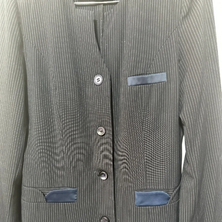 ست اداری سرمه ای راه راه