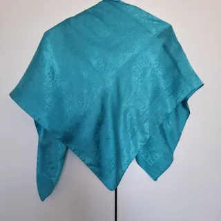 روسری ساتن آبی فیروزه ای