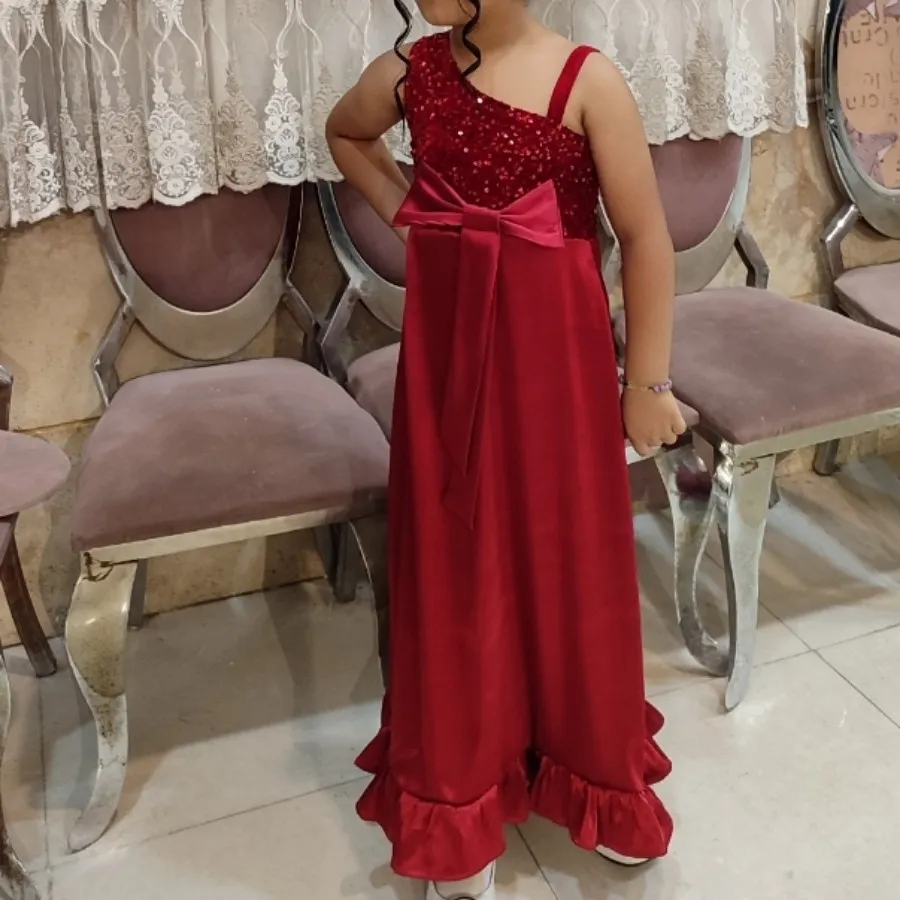 پیراهن مجلسی قرمز دخترانه