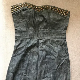 پیراهن جین دکلته کارشده