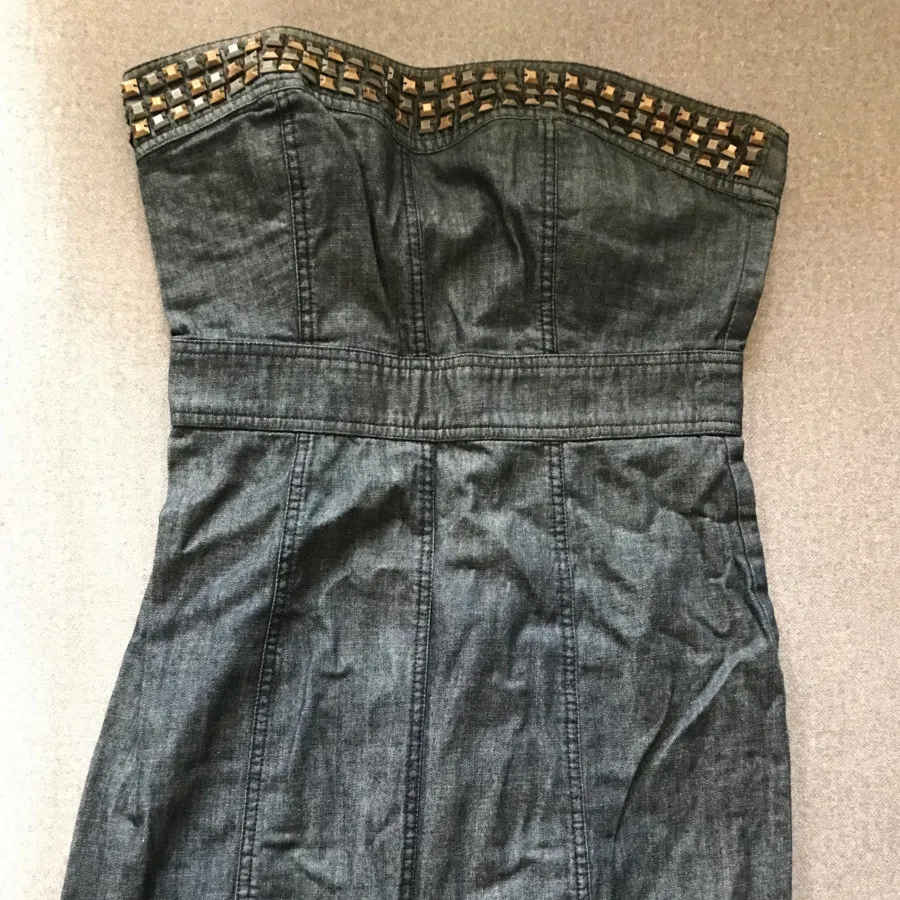 پیراهن جین دکلته کارشده