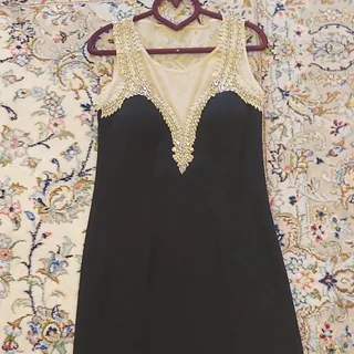 پیراهن کرپ سنگ کاری