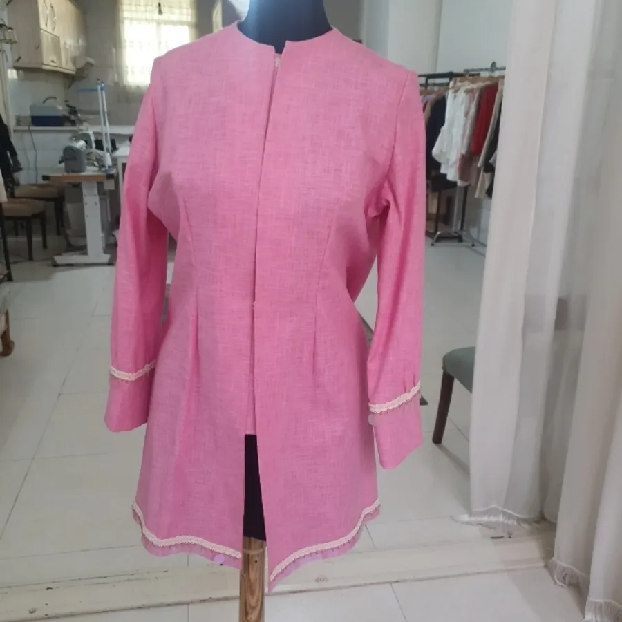 مانتو صورتی نخی