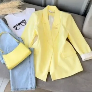 کت ترند رنگ زرد کره ای