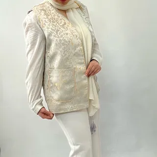 جلیقه ژاکارد طرح دار