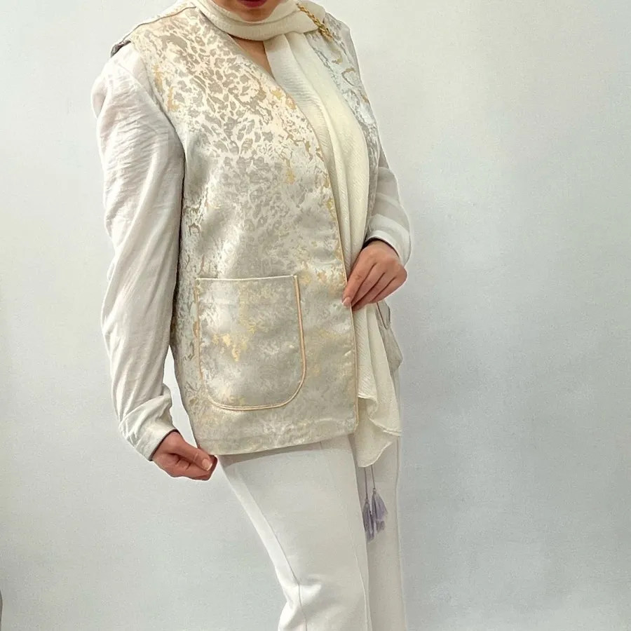 جلیقه ژاکارد طرح دار