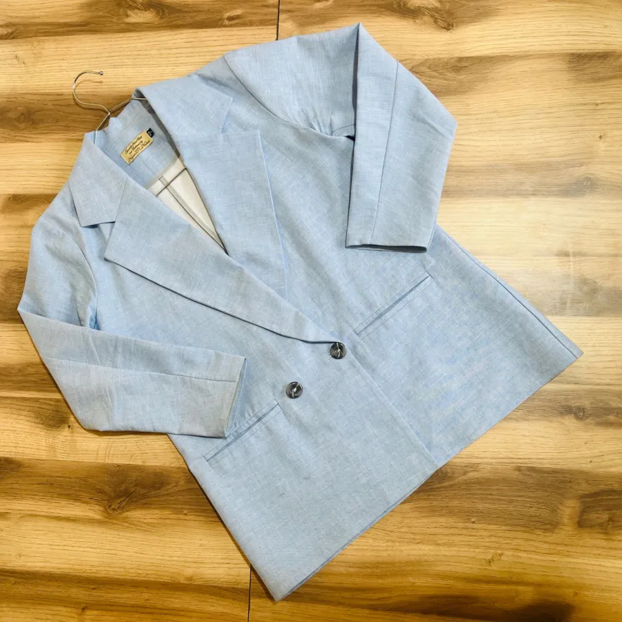کت آبی آسمانی لینن