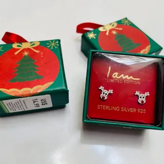 گوشواره نقره پکدار i am