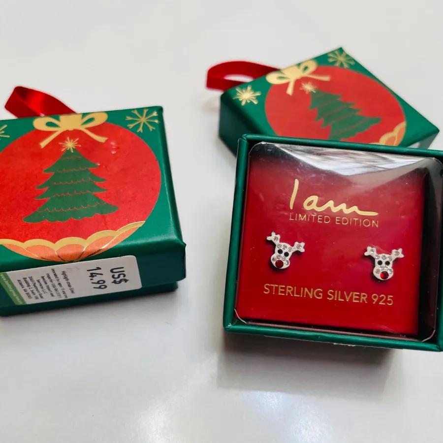 گوشواره نقره پکدار i am