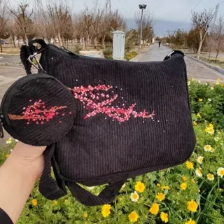 کیف مخمل کبریتی گلدوزی