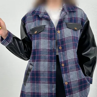 مانتو فوتر و چرم چهارخانه