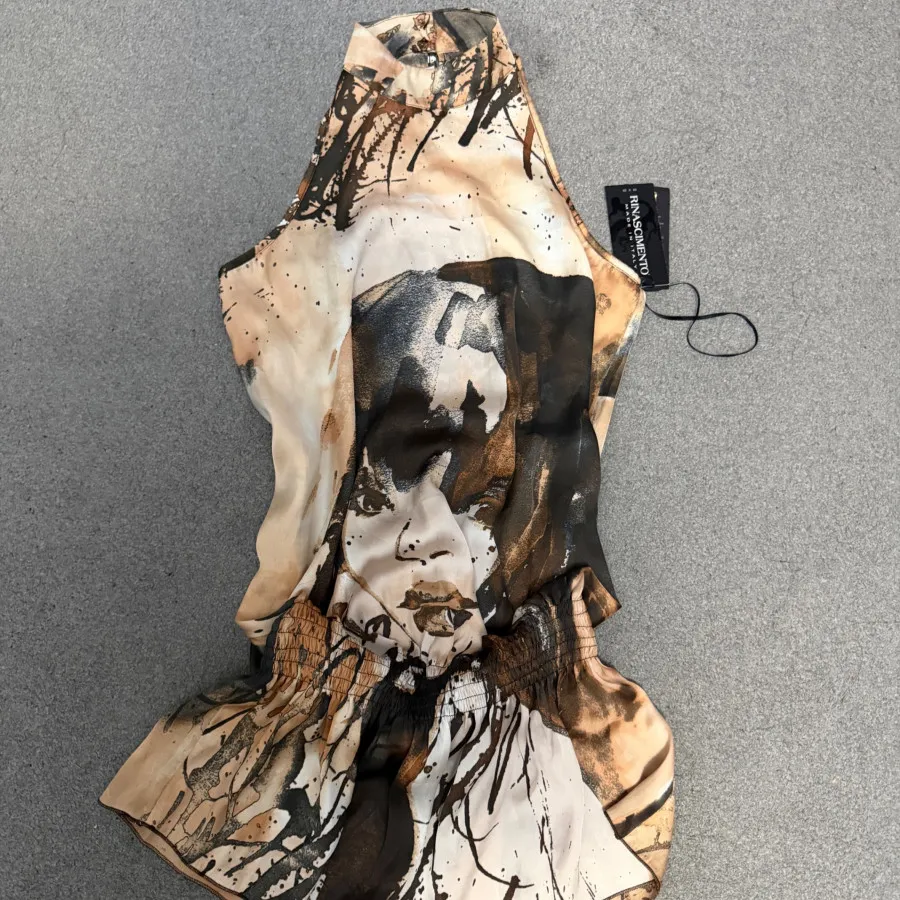 تاپ مجلسی ساتنکرم قهوه ای