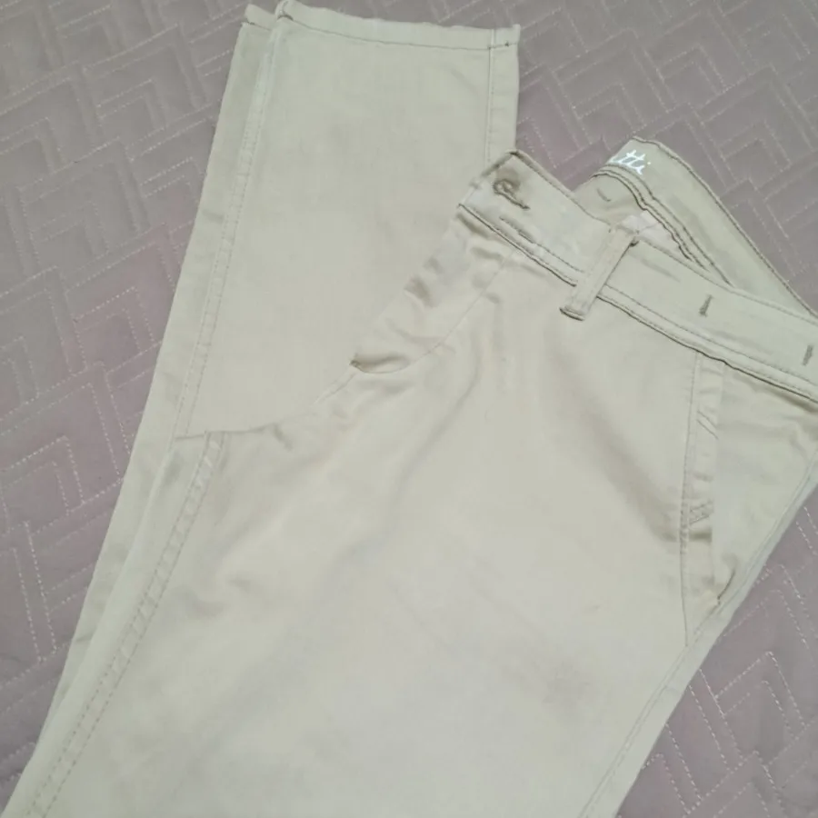 شلوار کتان کرمی مردانه