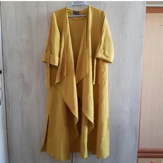 مانتو جلوباز خردلی