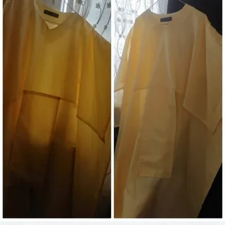 مانتو دوتیکه حریر زرد