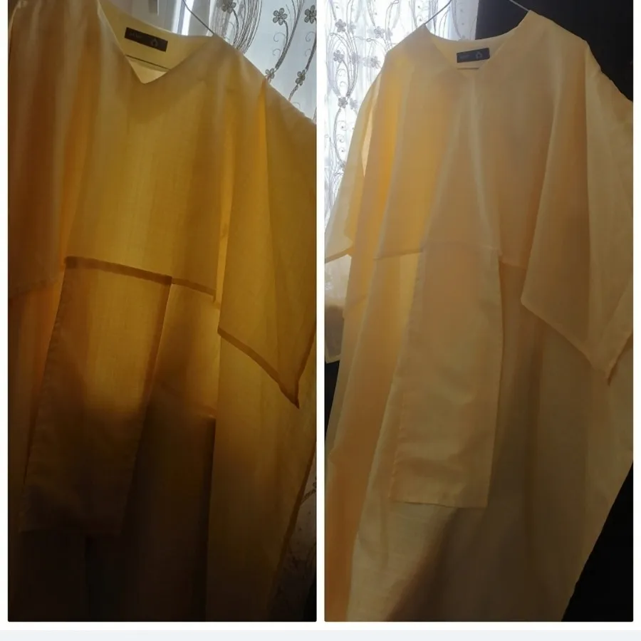 مانتو دوتیکه حریر زرد