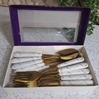 قاشق چنگال طلایی سرامیکی