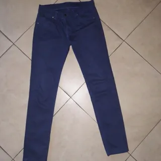 شلوار کتان آبی کاربنی