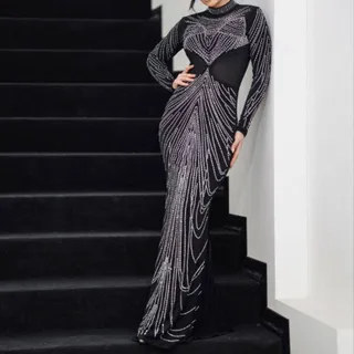 پیراهن ماکسی نگینی