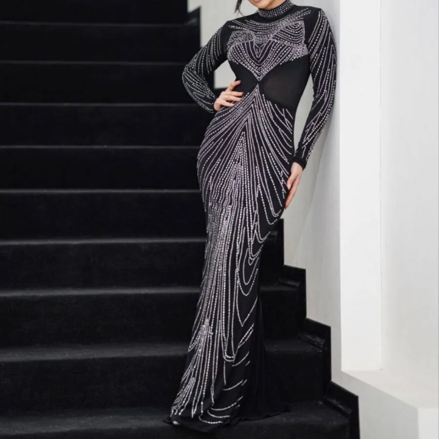 پیراهن ماکسی نگینی