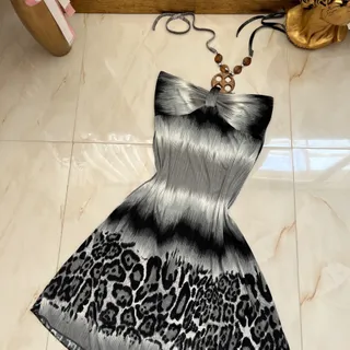 پیراهن دکلته پلنگی