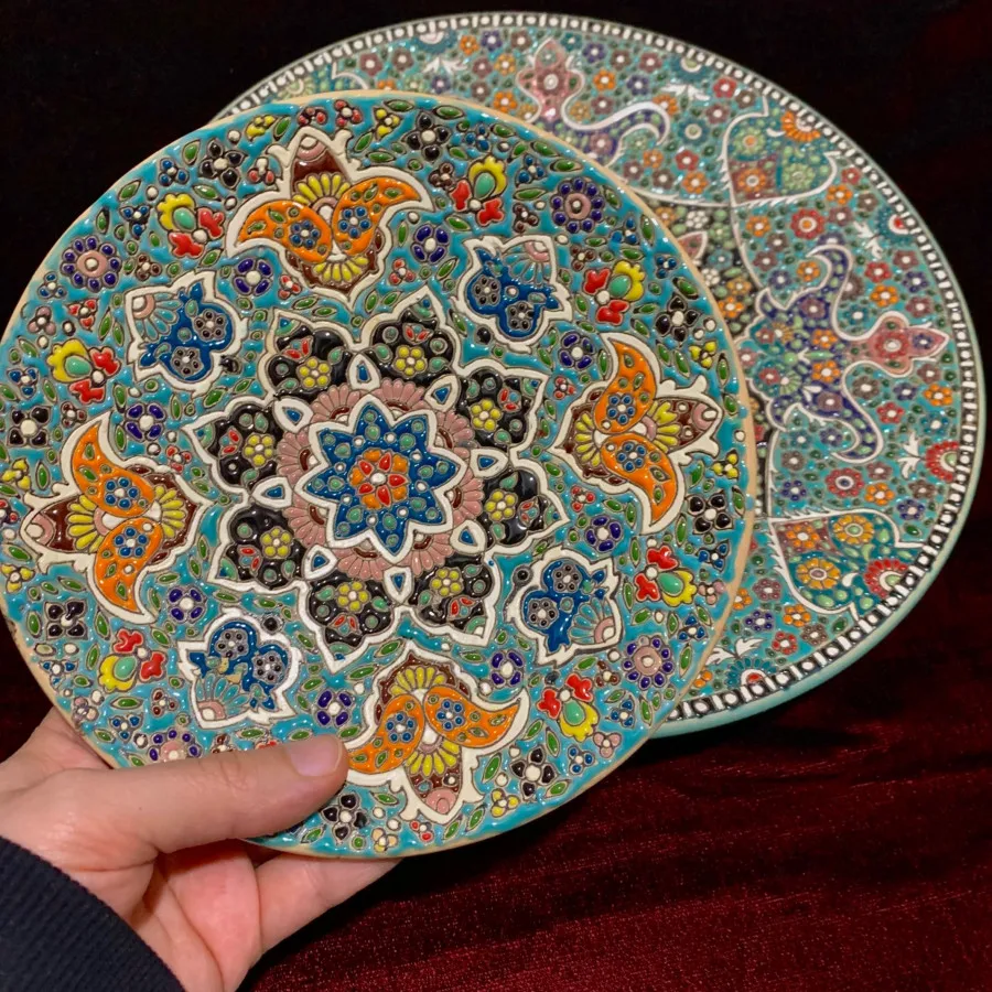 ظرف سفالی میناکاری