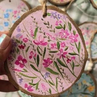 آویز چوبی طرح بهاری