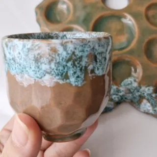 کاپ قهوه سفالی دست ساز