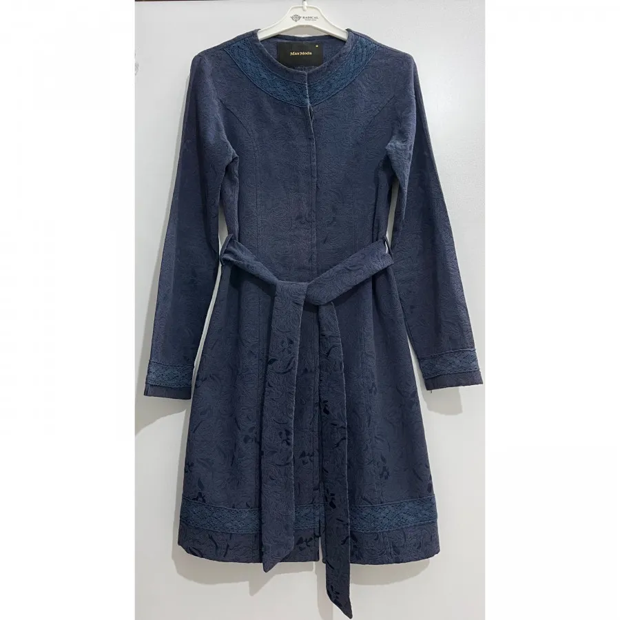 مانتو ژاکارد سورمه ای