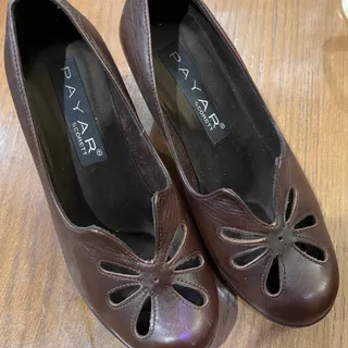 کفش چرم قهوه ای