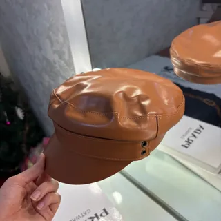 کلاه چرم عسلی